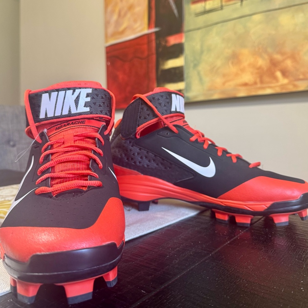Nike Black and Red Huarache Cleats